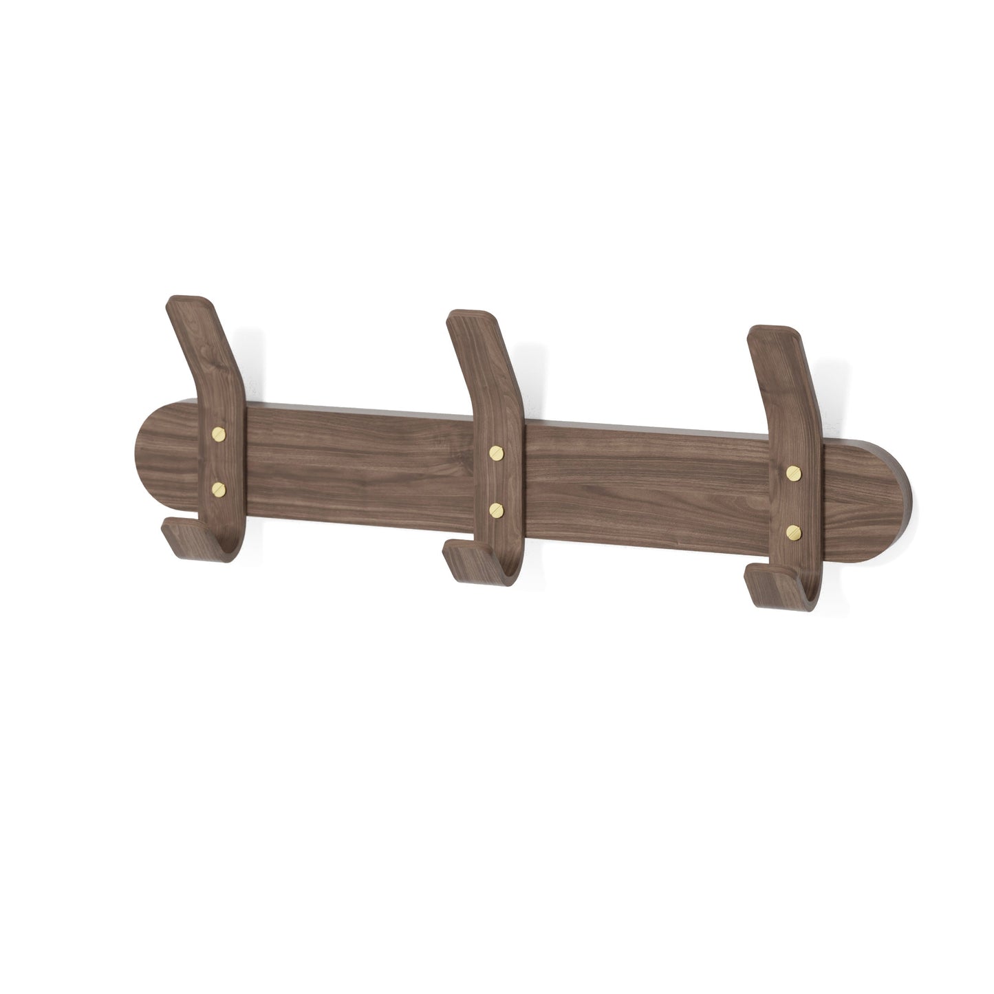 Wireworks Wall Hooks Left Hook 3 Walnut