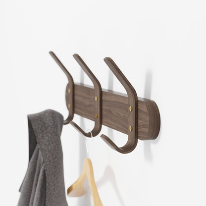 Wireworks Wall Hooks Left Hook 3 Walnut