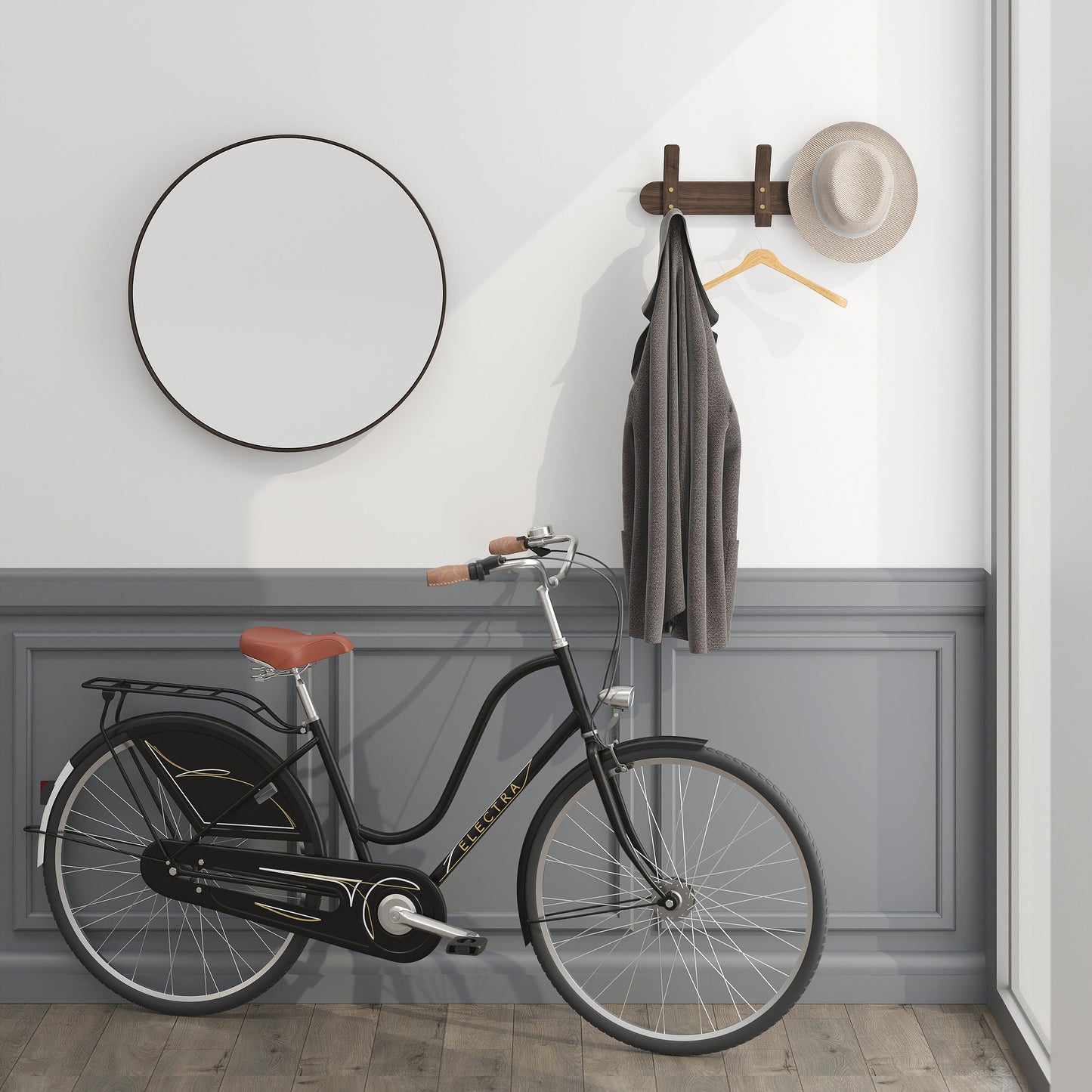 Wireworks Wall Hooks Left Hook 3 Walnut