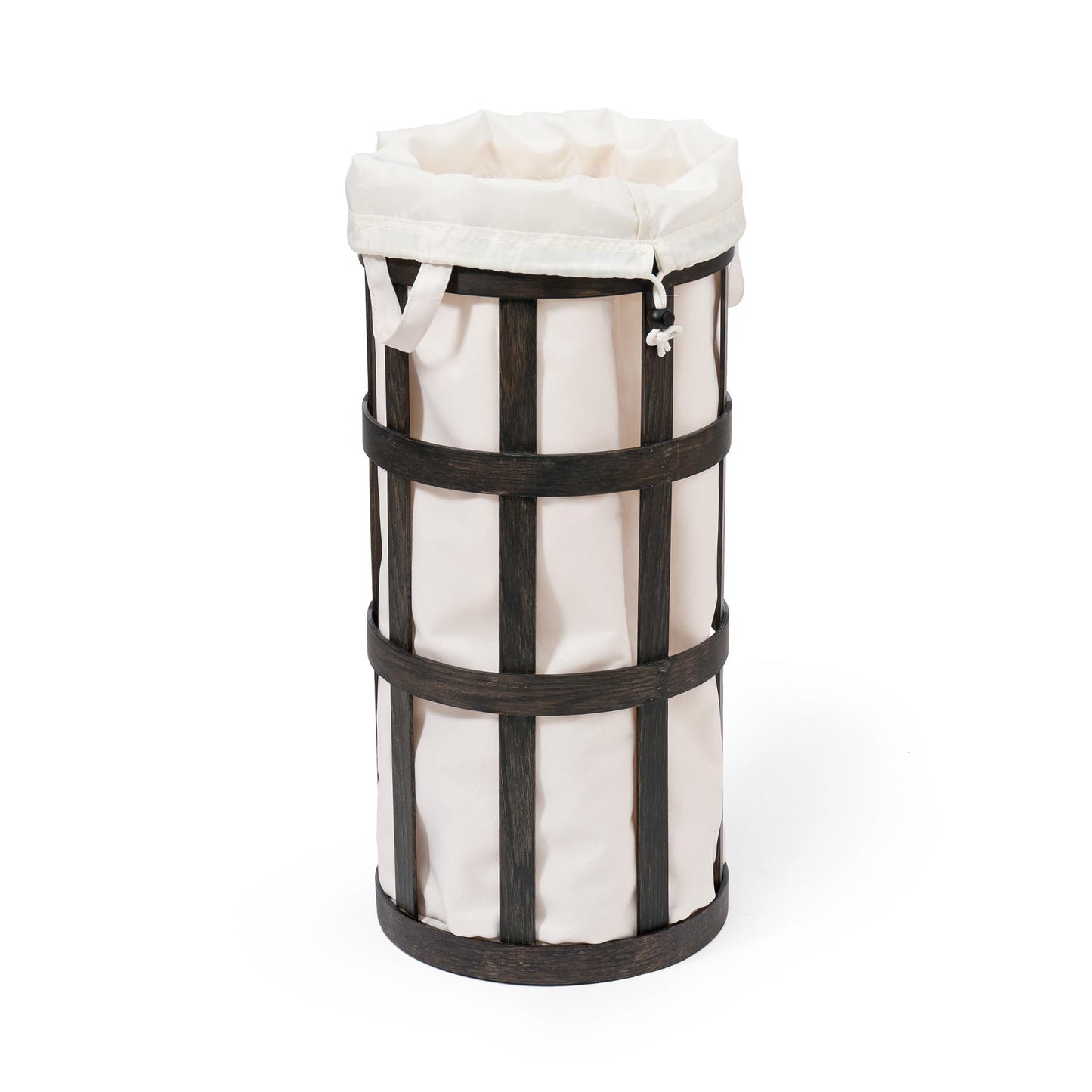 Wireworks Laundry Basket Cage Dark Oak / White