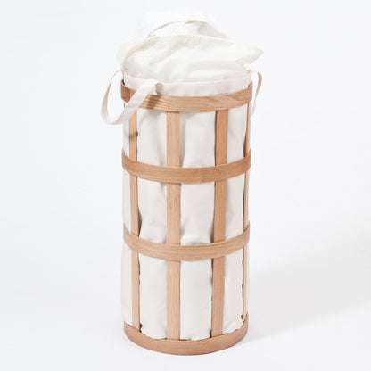 Wireworks Laundry Basket Cage Oak / White