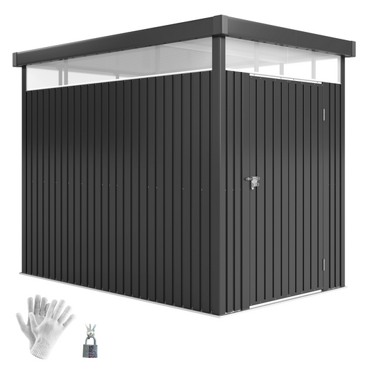Outsunny 5.3 x 8.5ft Galvanised Steel Garden Shed with Roof Windows - Hot Tub Shop