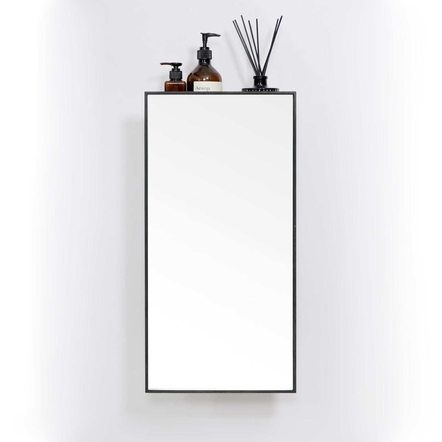 Wireworks Wall Mirror 3 Tray Slimline Dark Oak