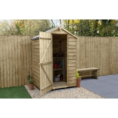 4LIFE Overlap Pressure Treated 4ft x 3ft Apex Shed - No Window - Hot Tub Shop