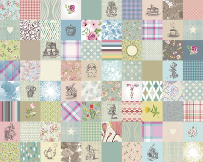 Origin Murals Alice In Wonderland Patchwork Multi 300cm X 240cm