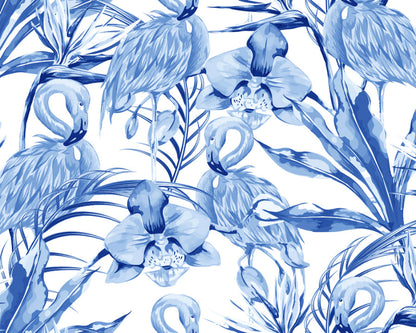 Origin Murals Paradise Flamingo Cobalt 350cm X 280cm