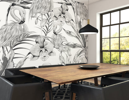 Origin Murals Paradise Flamingo Noir 350cm X 280cm