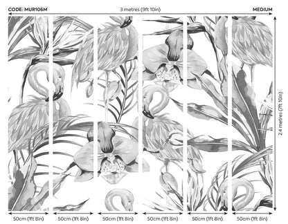 Origin Murals Paradise Flamingo Noir 300cm X 240cm