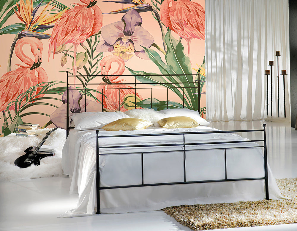 Origin Murals Paradise Flamingo Coral 350cm X 280cm