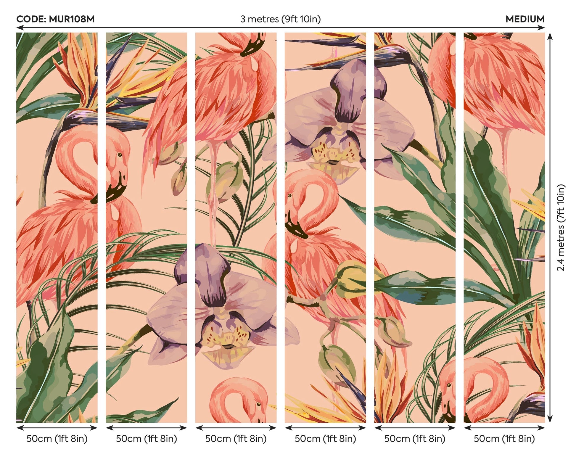 Origin Murals Paradise Flamingo Coral 300cm X 240cm - Hot Tub Shop