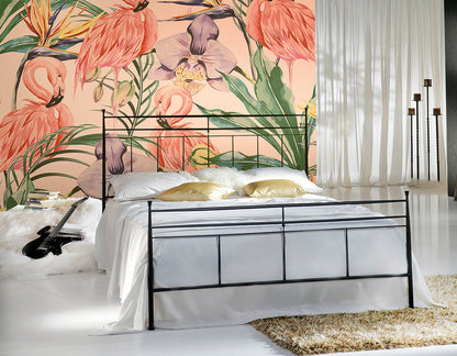 Origin Murals Paradise Flamingo Coral 300cm X 240cm - Hot Tub Shop