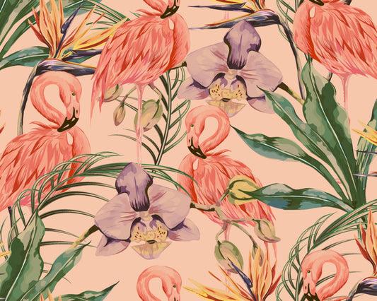 Origin Murals Paradise Flamingo Coral 300cm X 240cm - Hot Tub Shop