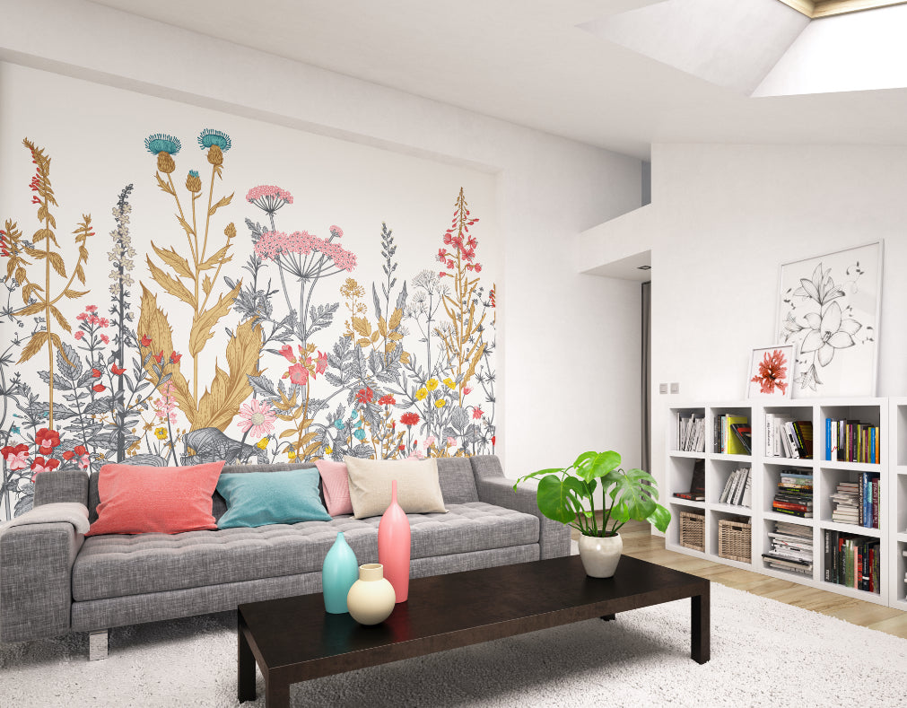 Origin Murals Botanical Fleur Dove Coral 300cm X 240cm