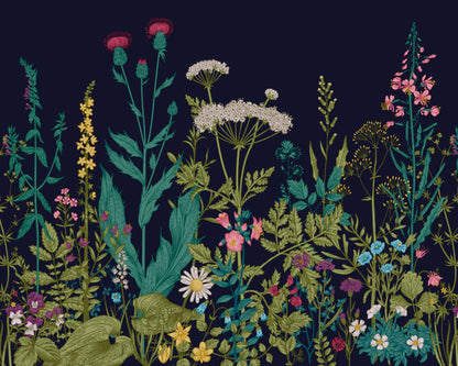 Origin Murals Botanical Fleur Indigo 350cm X 280cm