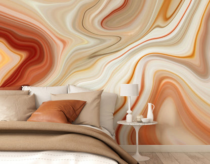 Origin Murals Marbled Ink Cinnamon 350cm X 280cm