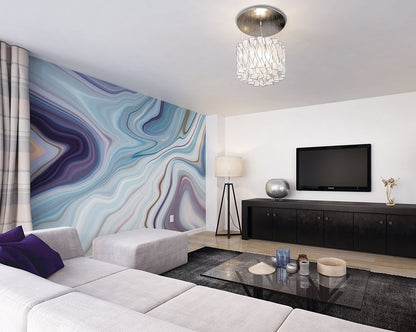 Origin Murals Marbled Ink Soft Teal 350cm X 280cm