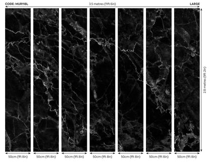 Origin Murals Marble Black 350cm X 280cm
