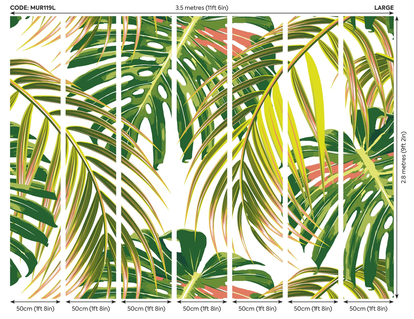 Origin Murals Tropical Leaves Citrus 350cm X 280cm