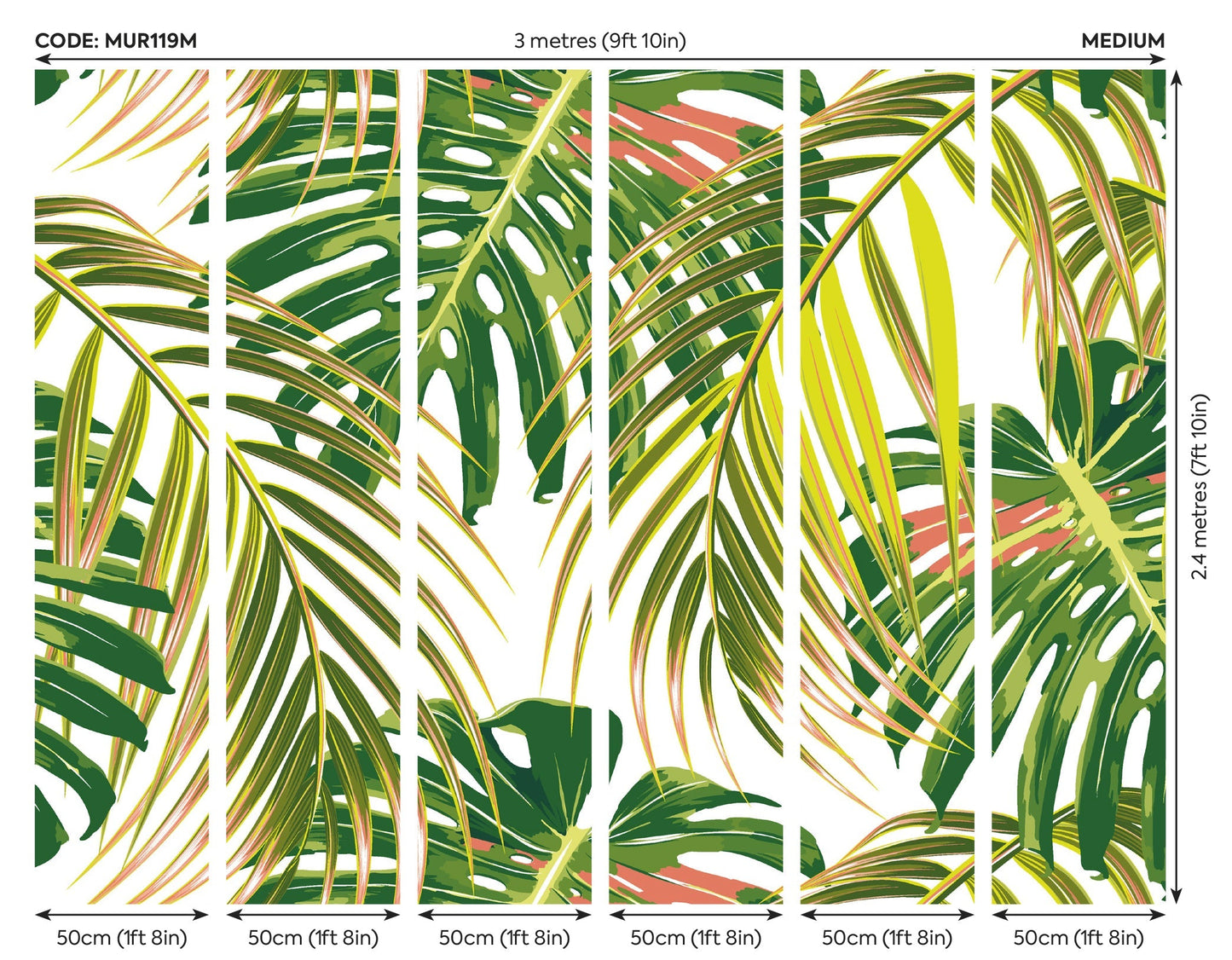 Origin Murals Tropical Leaves Citrus 300cm X 240cm