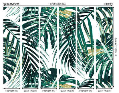 Origin Murals Tropical Leaves Emerald 300cm X 240cm
