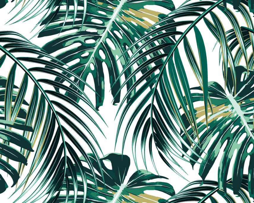 Origin Murals Tropical Leaves Emerald 300cm X 240cm