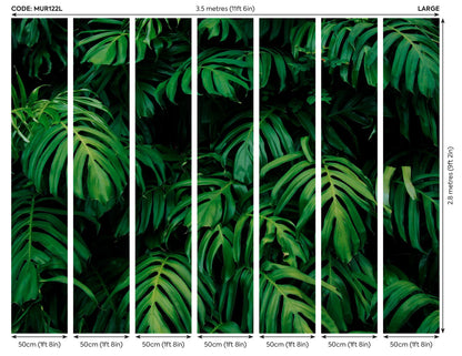 Origin Murals Rainforest Leaves Emerald 350cm X 280cm