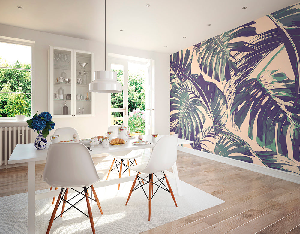 Origin Murals Palm Leaves Blush Jade 350cm X 280cm