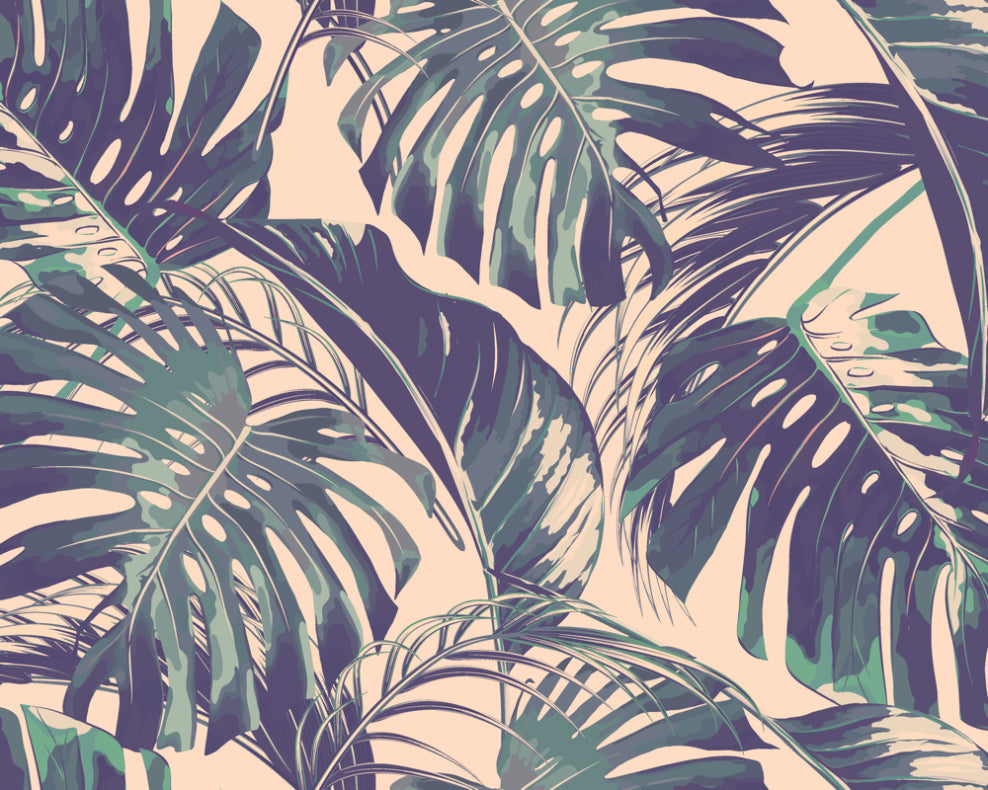 Origin Murals Palm Leaves Blush Jade 350cm X 280cm