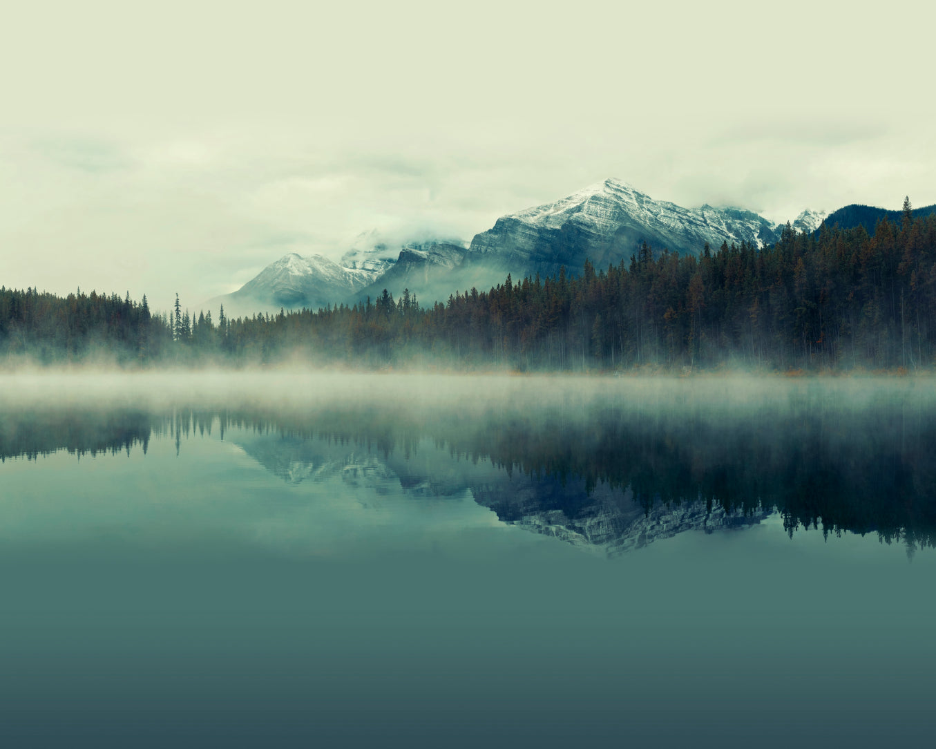 Origin Murals Misty Mountain Lake Ink 300cm X 240cm