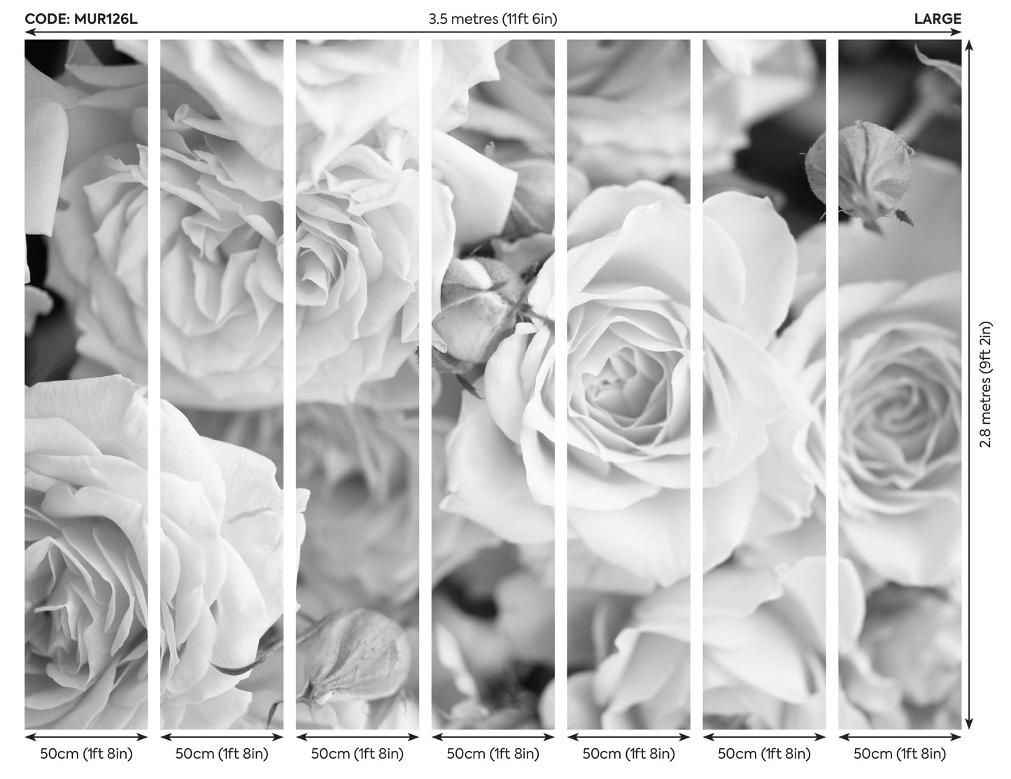 Origin Murals Petals Dove Grey 350cm X 280cm