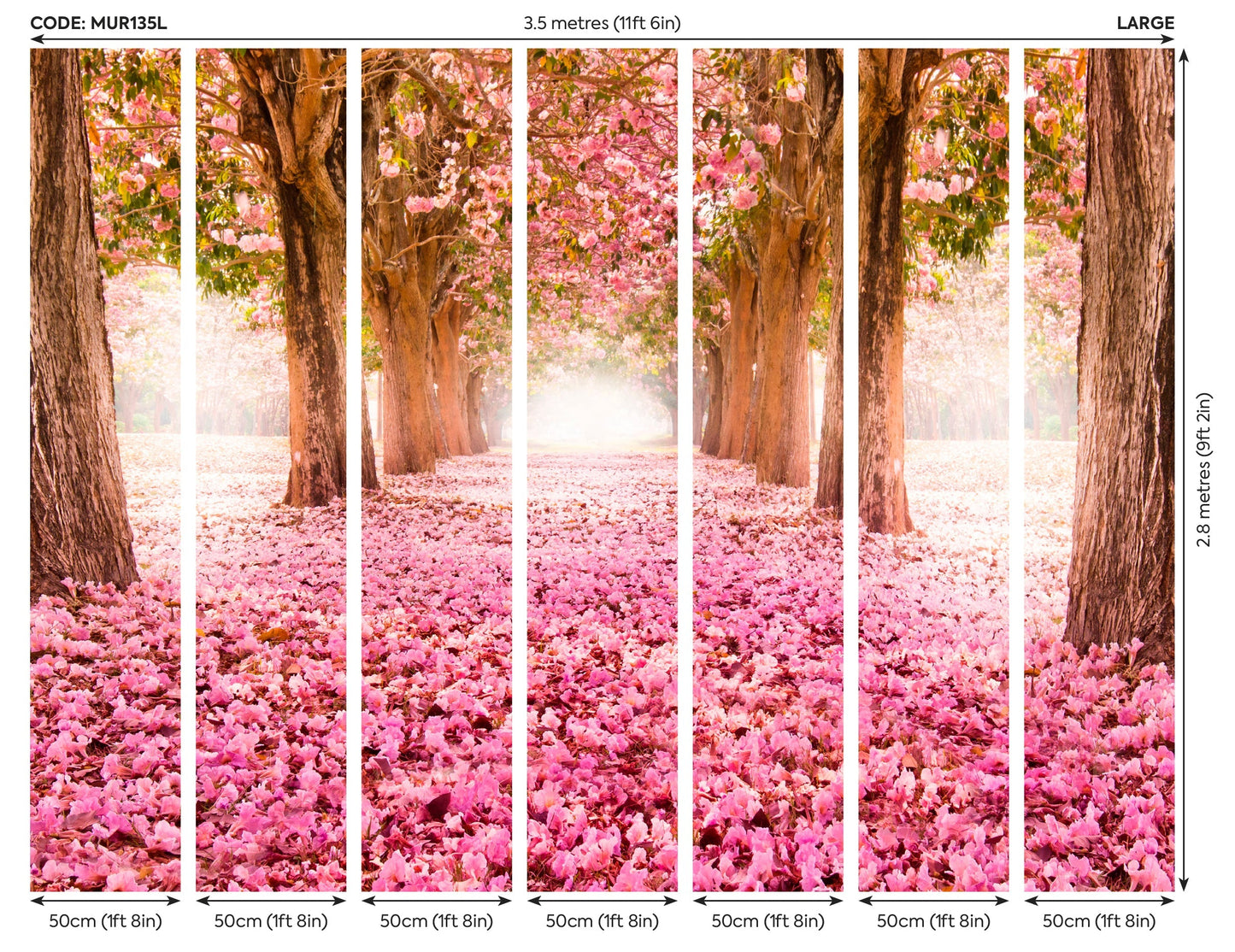Origin Murals Blossom Trees Rose Pink 350cm X 280cm