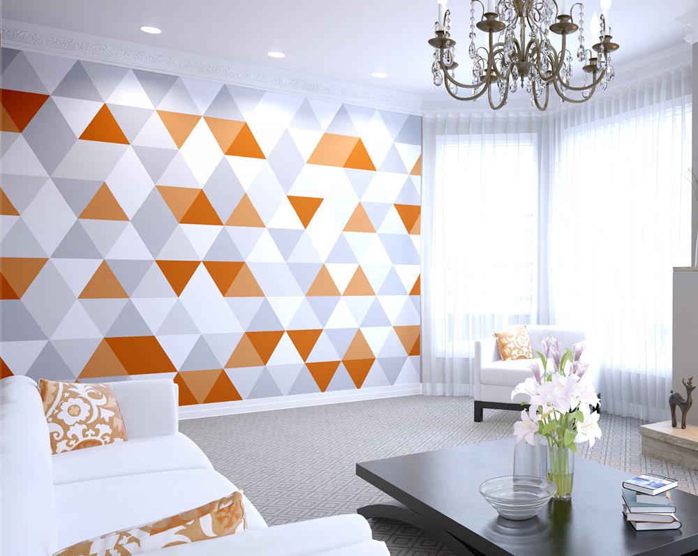 Origin Murals Geometric Tangerine 350cm X 280cm