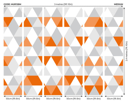 Origin Murals Geometric Tangerine 300cm X 240cm