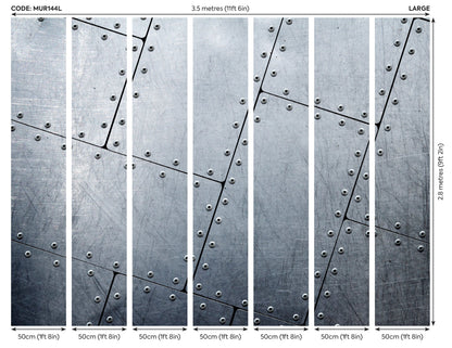 Origin Murals Tiled Metal Steel 350cm X 280cm
