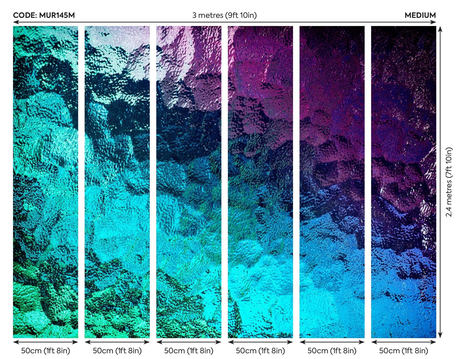 Origin Murals Coloured Glass Lapis 300cm X 240cm - Hot Tub Shop