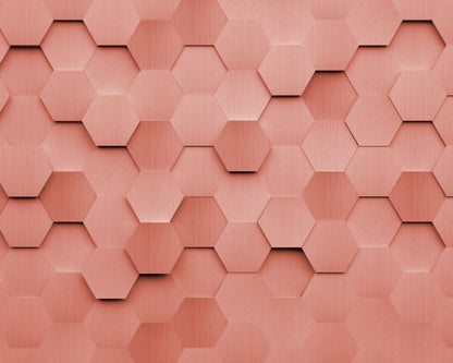 Origin Murals Metal Hexagons Rust 350cm X 280cm