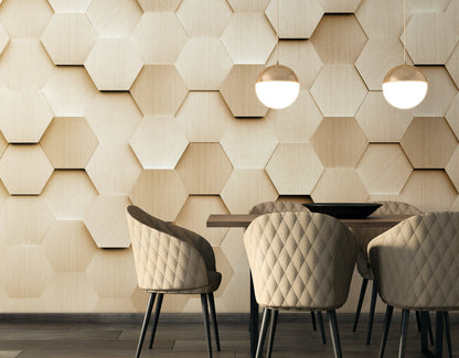 Origin Murals Metal Hexagons Gold 350cm X 280cm