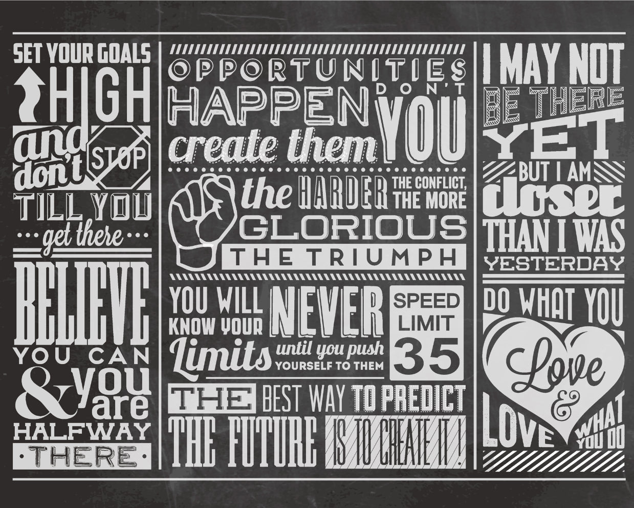 Origin Murals Chalk Quotes Blackboard 350cm X 280cm
