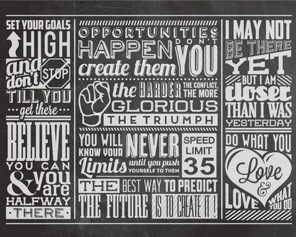 Origin Murals Chalk Quotes Blackboard 300cm X 240cm - Hot Tub Shop