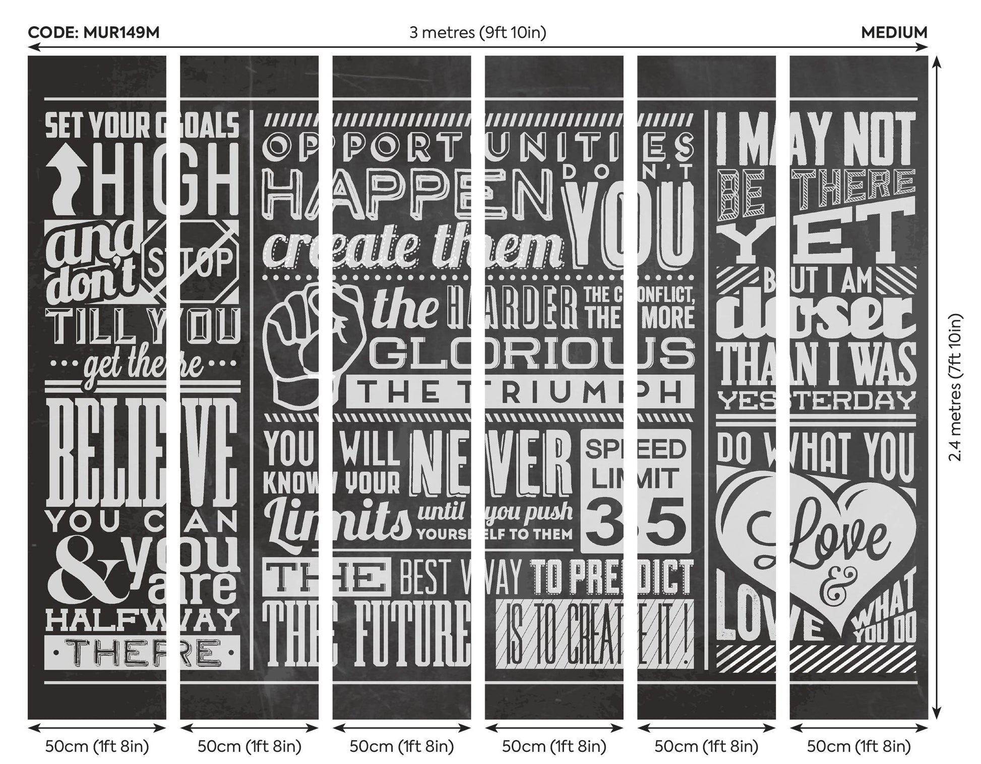 Origin Murals Chalk Quotes Blackboard 300cm X 240cm - Hot Tub Shop
