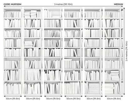 Origin Murals Library White 300cm X 240cm