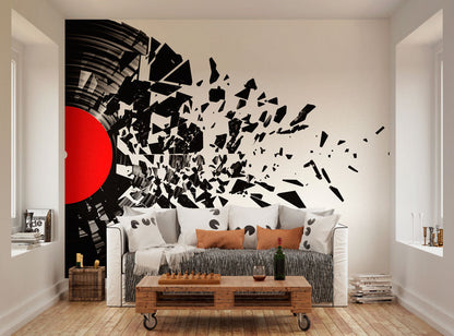 Origin Murals Smashed Vinyl Monochrome 350cm X 280cm