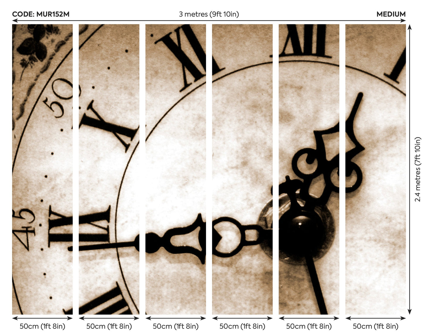 Origin Murals Timepiece Sepia 300cm X 240cm - Hot Tub Shop