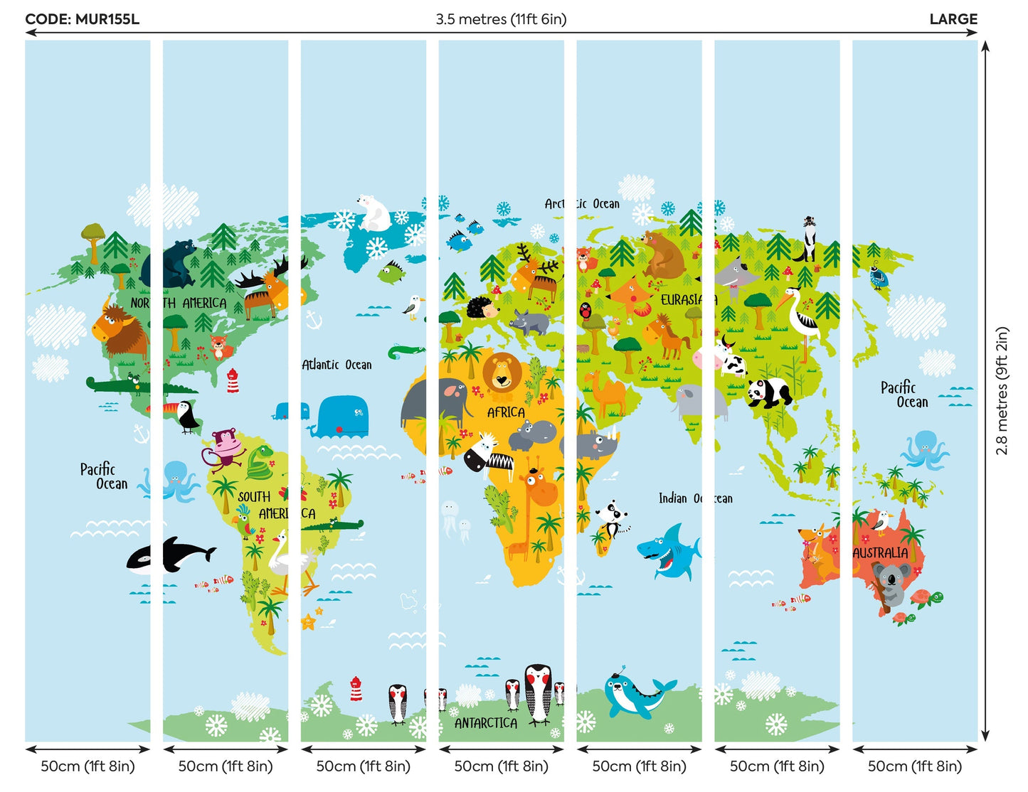Origin Murals Whole Wide World Multi 350cm X 280cm