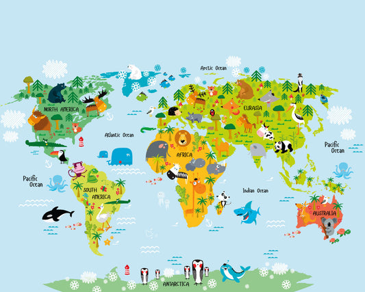 Origin Murals Whole Wide World Multi 350cm X 280cm