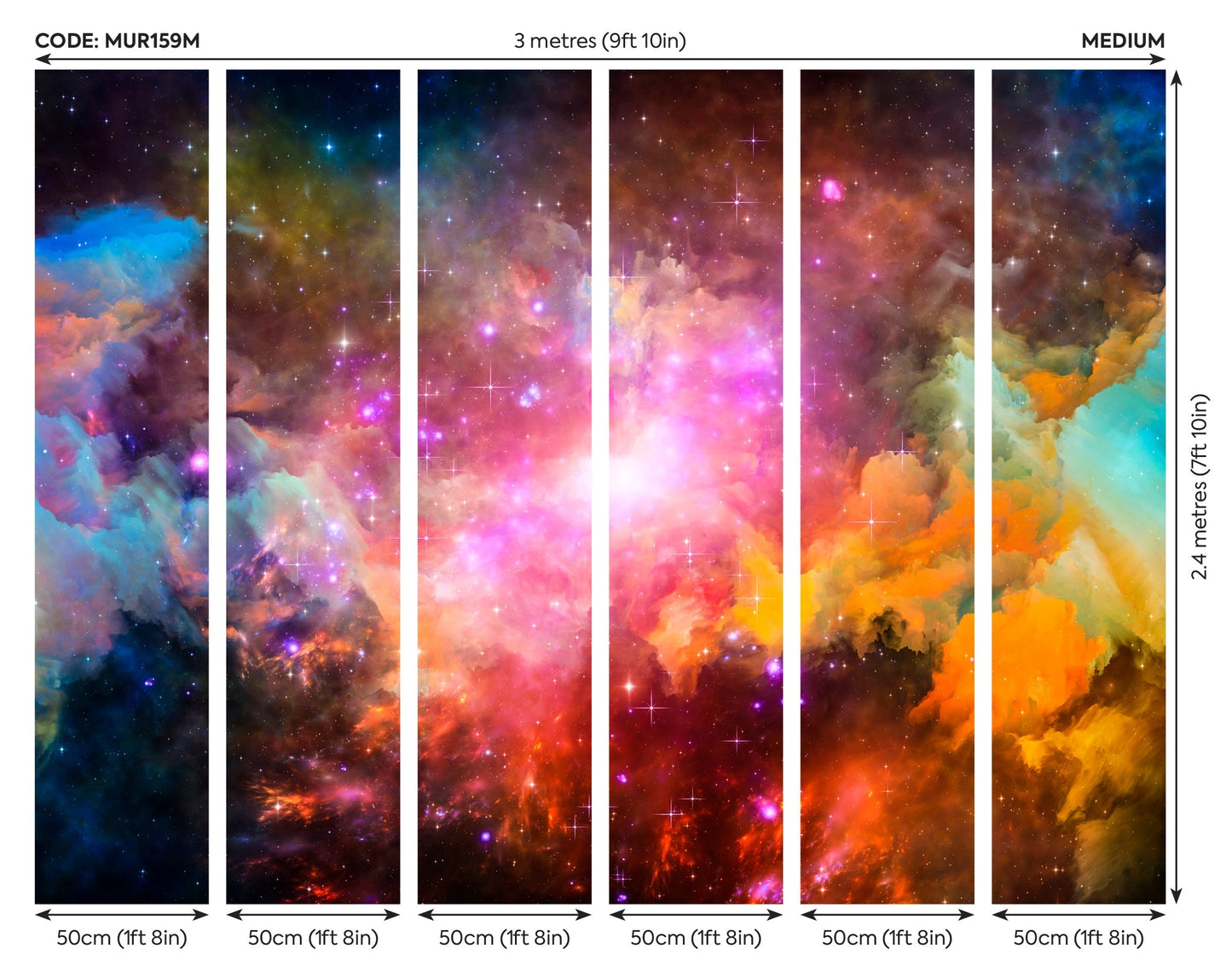 Origin Murals Galaxy Stars Multi 300cm X 240cm