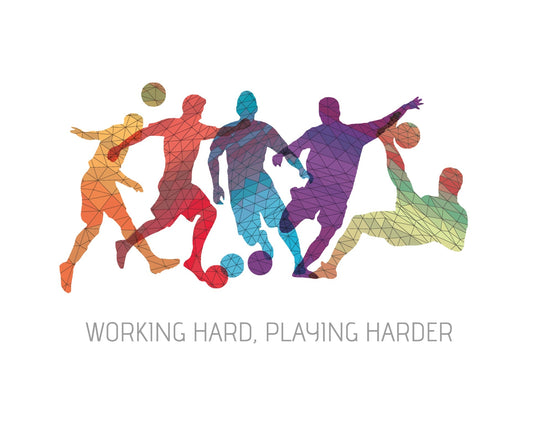 Origin Murals Geo Footballers Multi 350cm X 280cm