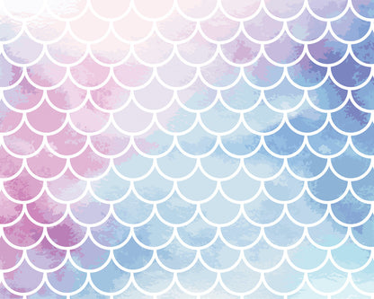 Origin Murals Watercolour Mermaid Scales Pastel 350cm X 280cm