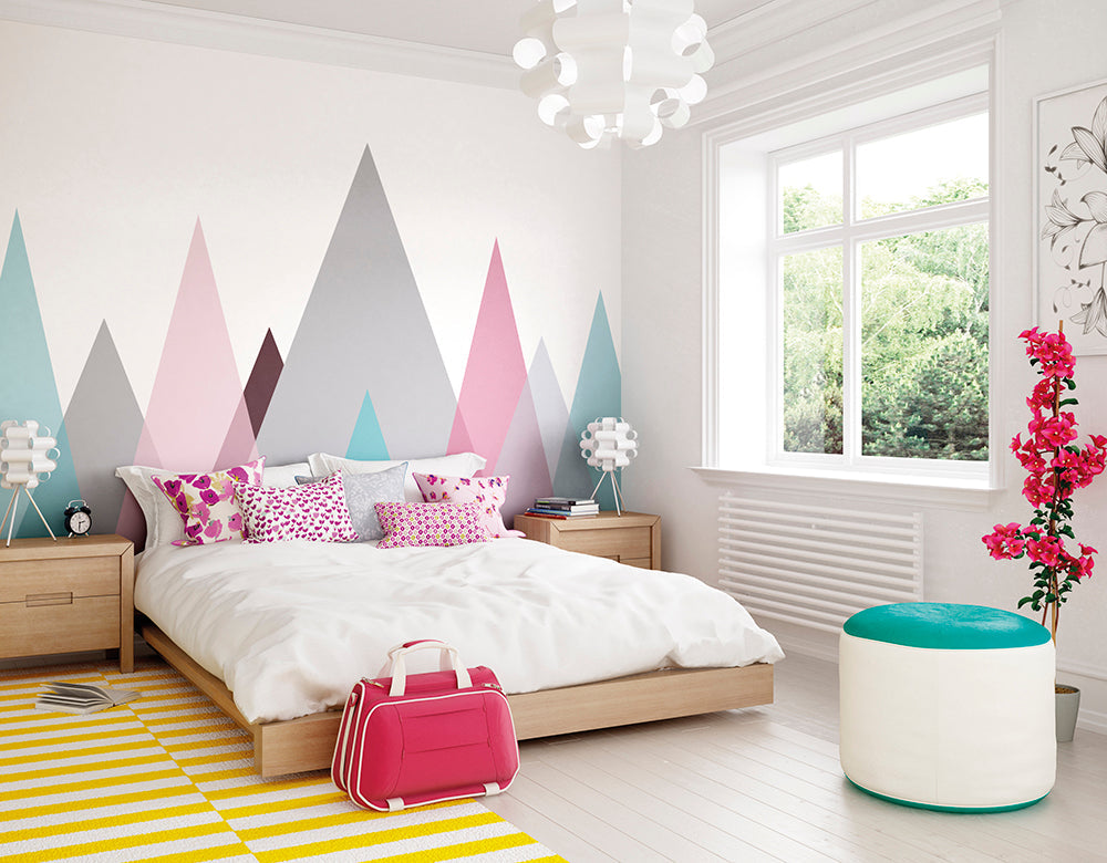 Origin Murals Abstract Mountains Pastel 300cm X 240cm
