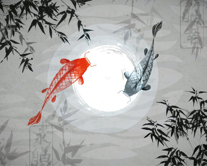 Origin Murals Watercolour Koi Graphite 300cm X 240cm